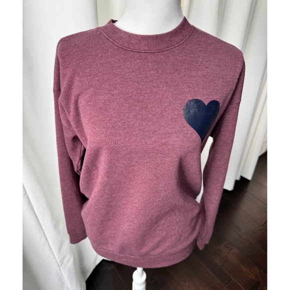 SPRWMN Heart Sweatshirt in Pinot, Size Small, NWT - Picture 3 of 13